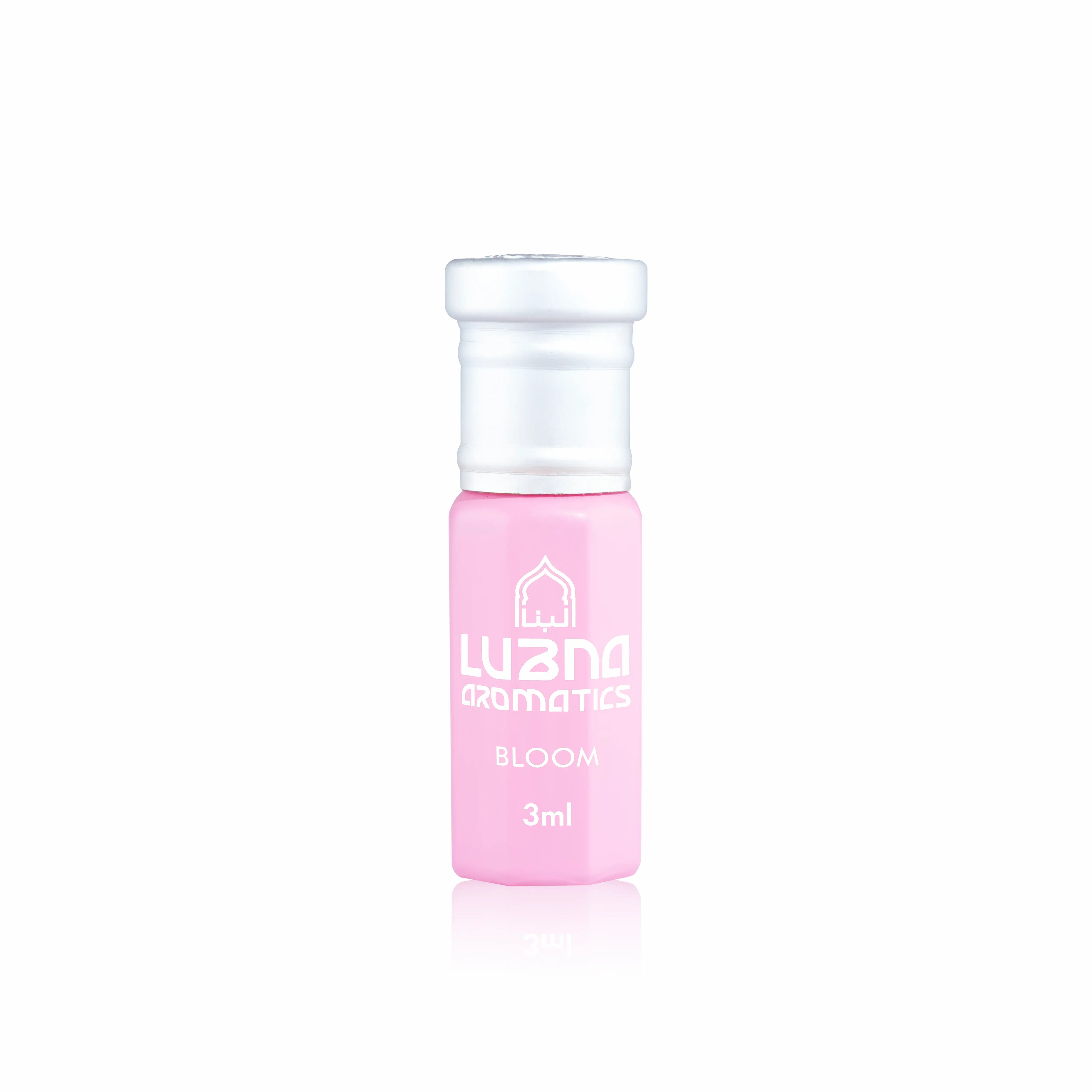Bloom Perfume Attar bottle showcasing a fresh floral fragrance with citrus, peony, and musk notes